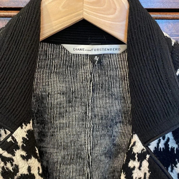 DIANE Von Furstenberg Eleanora black and white wool and cotton jacket - Picture 8 of 13